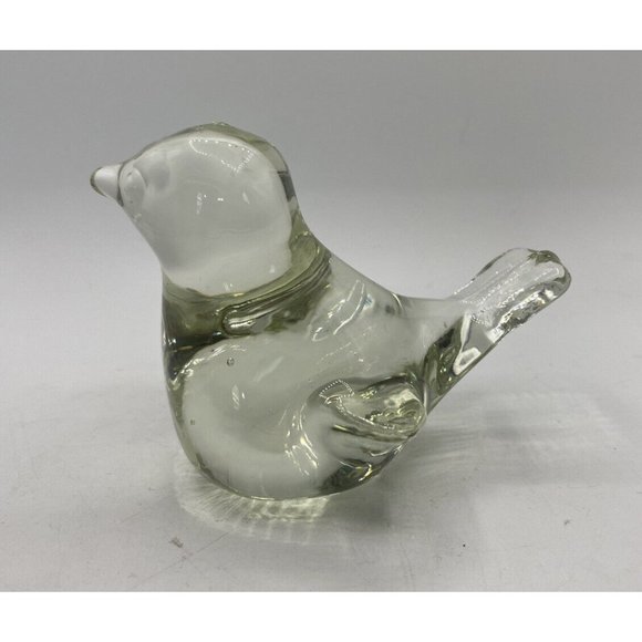 Other - Clear Glass Paperweight Dove Bird Vintage Smooth Bottom